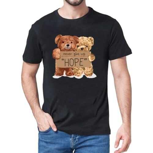 2021 summer new cute bear Print man T shirt , high quality digital printing handsome guy comfortable O-neck T-shirt
