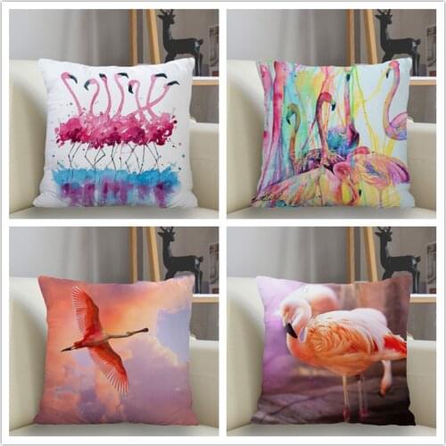 Musife Flamingos Art Pillowcase Custom Square Pillow Cover Case Zipper Pillowcase 35*35,40*40,45*45cm Drop Shipping