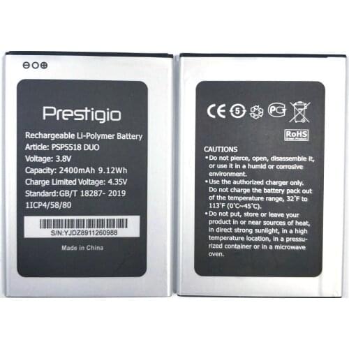 New 2400mAh PSP5518 DUO Battery For Prestigio PSP5518DUO Muze X5 X 5 Lte Mobile Phone