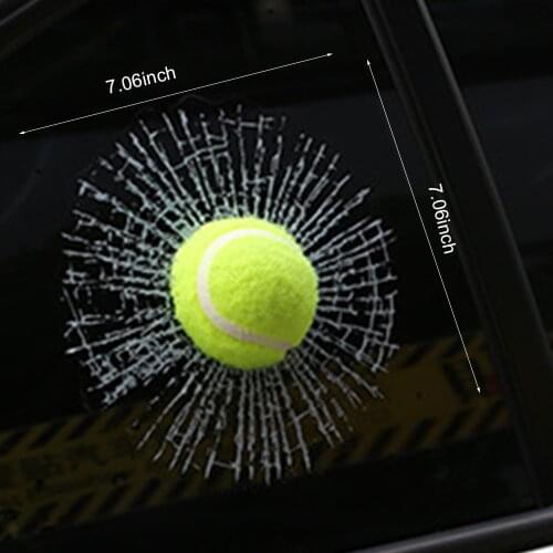 New Self Adhesive Prank Basketball Football 3D Ball Hit Glass Car Sticker Crack Applique Simulate Broken Home Decor Car Styling