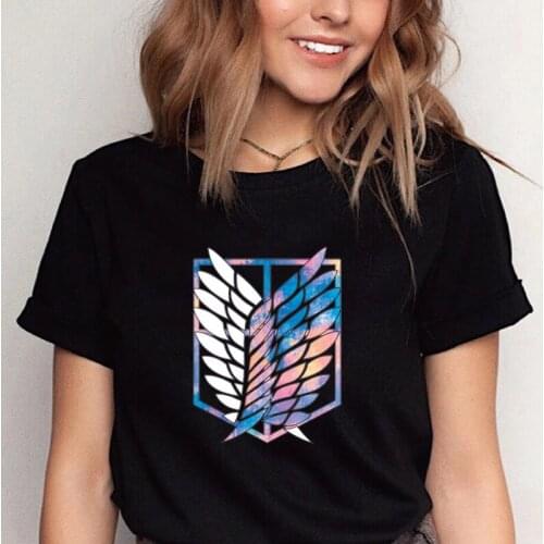 New Japan Anime Shirt Attack on Titan Funny Womens T Shirt Investigation Team Graphic Harajuku Tops Japan Manga Cotton Tee