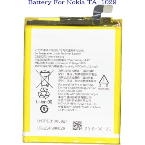 Ciszean 1x Genuine Retail / Bulk 4000mAh / 15.4Wh HE341 Phone Replacement Battery For Nokia TA-1029 Batteries