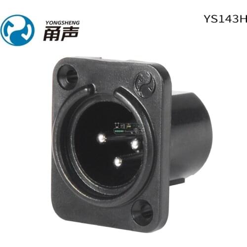 1Pcs sound YS143H/139H three-core nickel-plated XLR male socket PCB circuit board vertical installation welding wire HIFI DIY