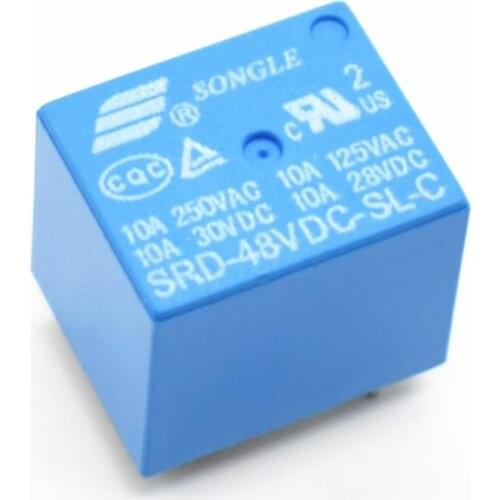 Power Relays PCB Type SRD-48VDC-SL-C 9V 10A 250VAC 5PIN T73