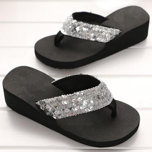 Rhinestone Women Slippers Flip Flops Summer Women Crystal Bling Beach Slides Sandals Casual Shoes Slip On Slipper Bath Shoes New