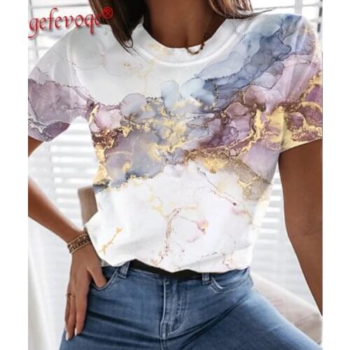 2021 Summer Graphic Printed Small Fresh T-shirt for Women Street Style Casual Loose Tops Femmes Harajuku Short Sleeve Tee Shirt