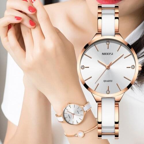 NIBOSI Luxury Crystal Women Bracelet Watches Top Brand Fashion Diamond Ladies Quartz Watch Steel Female Wristwatch Montre Femme