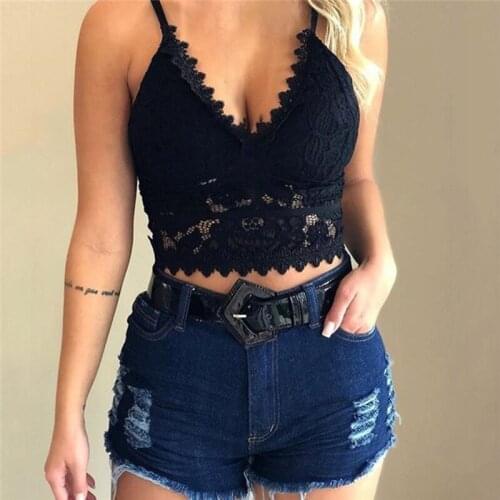 Ladies Sexy Lace Deeep V-Neck Vest Casual Solid Color Tank Tops Women Stylish Lace Patchwork Camis For Femme