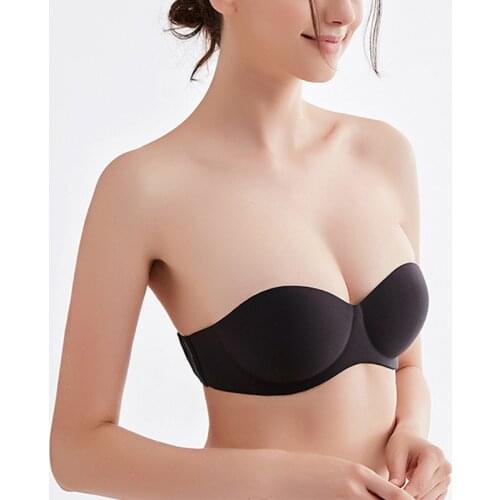 Women Magic Push Up Bra Strapless Womens Bras Underwired 1/2 Cup Back Band Dress Wedding Backless Invisible Bras H#06