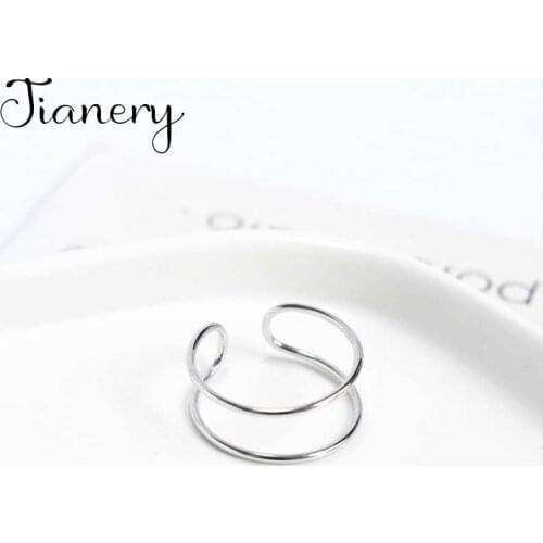JIANERY Vintage Silver Color Layer Rings For Women Fashion Engagement Party Wedding Jewelry Valentines Gift