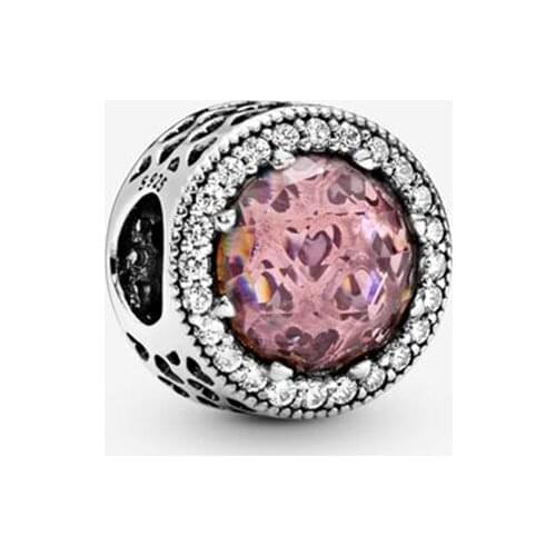 100% Real 925 Sterling Silver Rose Red Charm Fit Original 3mm Bracelet For Women Birthday Fashion Jewelry Gift