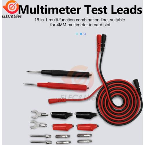 1M Alligator Cilp to AV Banana Plug Test Cable Lead Connector 35mm Dual Tester Probe Crocodile Clip for Multimeter Measure Tool
