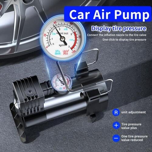 19 Cylinders Car Air Compressor 12V Portable Inflatable Pump Low Noise For Motorcycle Bike Car Tyre Inflator Electric Air Pump