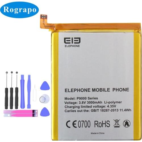 3000mAh Original Cellphone Mobile Phone Replacement Battery For Elephone P9000 P9000 Lite Batteries