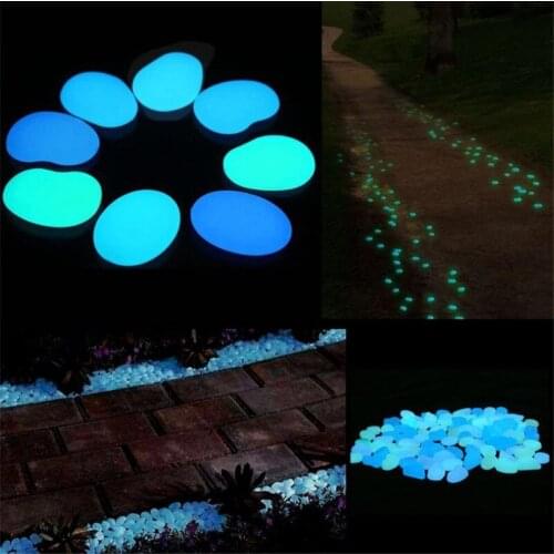 50pcs Glow In The Dark Garden Pebbles Glow Stones Rocks for Walkways Garden Path Patio Lawn Luminous Stones Garden Yard Decor