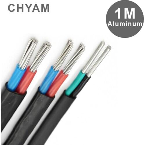 One Meter Aluminum Wire Black Cover 2-core 2.5 / 4 /6mm Suqare Fore Household Anti-aging Outdoor Isolation Power Line