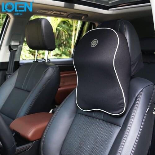 LOEN 3D Space Memory Foam Car Neck Pillow Super Soft Slow Rebound Auto Headrest Pillow Automobile Breathable Flax Neck Pillow