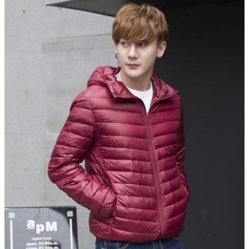 White Ultralight Duck Down Jacket Men Autumn Winter Mens Hooded Puffer Jacket Man Large Size Coats Daunenjacke KJ324 's