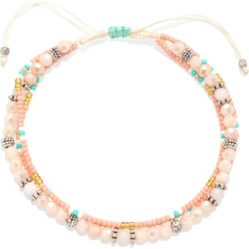 Boho Multicolor Strand Glass Seed Beads Crystal Handmade Bracelet Women Girl 2020 New Fashion Multilayer Summer Jewelry Present