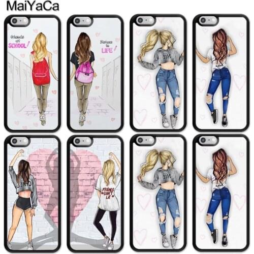 MaiYaCa BFF Cute Girl Best Friend Couple Case For iphone 12 mini 11 Pro MAX X XR XS MAX SE 2020 6S 7 8 Plus 5S Cover