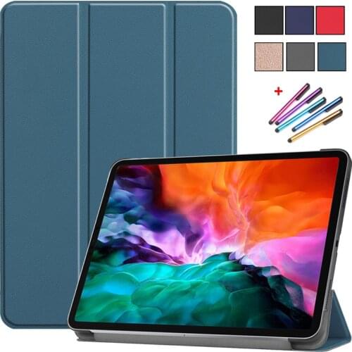 Case For iPad Pro 2021 Case 11 12.9 inch Tri-Fold PU Leather Stand Tablet Funda For iPad Pro 12 9 2021 Case For iPad Pro 11 2021