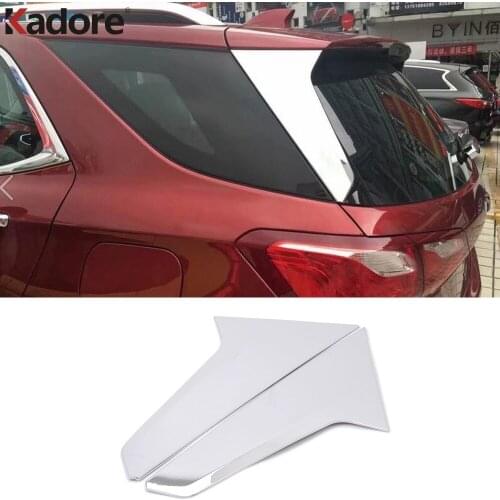 For Chevrolet Holden Equinox 2018 2019 2020 Chrome Side Door Rear View Window Spoiler Cover Trim Triangle Insert Garnish Bezel