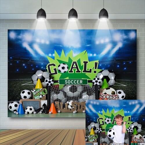 Kids Soccer 1st Birthday Backdrop Bathroom Football Child Portrait Cake Smash Photography Background Sport Props Photo Studio