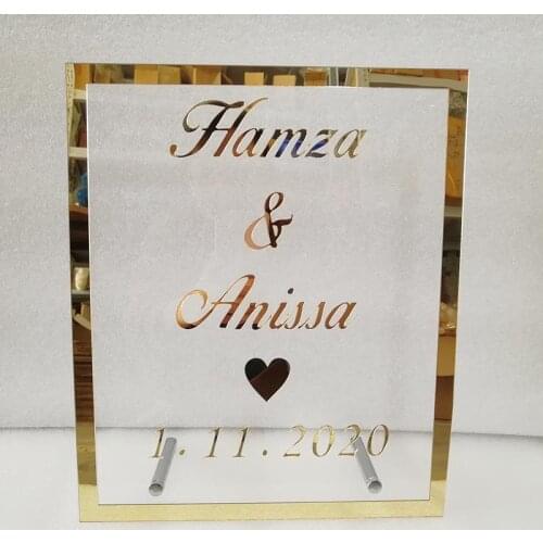 Personalized Wedding Couple Names Sign Mirror Acrylic Frame Names Welcome Guests Word Signs Wedding Party Decor Favor