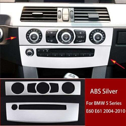 Car Center Console Air Conditioning Button Cover Volume Adjuster Frame Cover Trim for BMW 5 Series E60 2004-2010