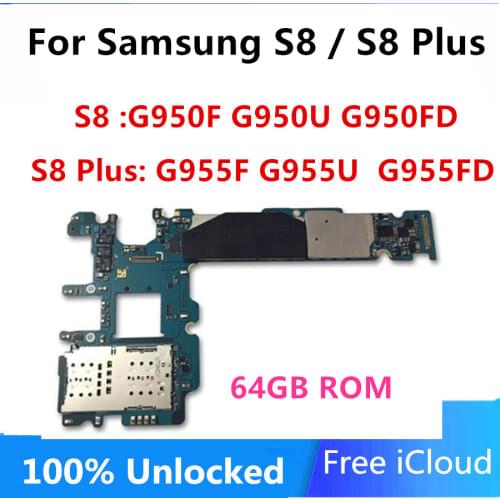 Original Motherboard For Samsung Galaxy S8 / S8 Plus G955FD G950FD G950F G955F G955U G950U With Android OS 64gb Main Logic Board