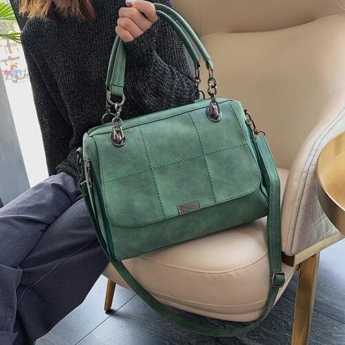 Matte Women Handbag Scrub Female Shoulder Bags Large Capacity Matcha Green PU Leather Lady Totes Boston Bag for Travel Hand Bags