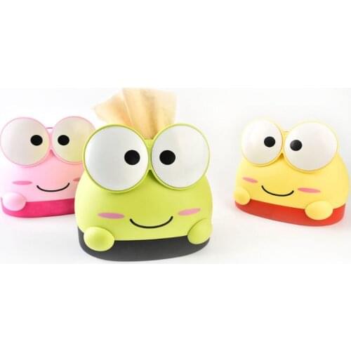 Cute Frog Tissue Box Napkin Storage Case Holder Desk Organizer for Home Room Kit M68E