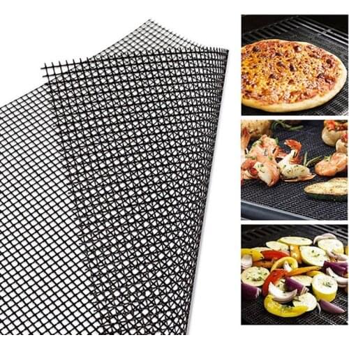 Reusable Barbecue Grill Mesh Mat Non Stick Heat Resistance BBQ Mat Kitchen Cooking BBQ Pad Liner BBQ Accessories