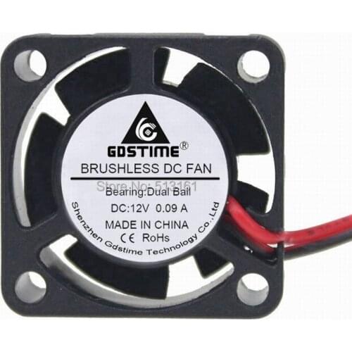 Gdstime 12V Ball Bearing Small Micro Blushless DC Cooling Fan 25mm 25x25x10mm 2510