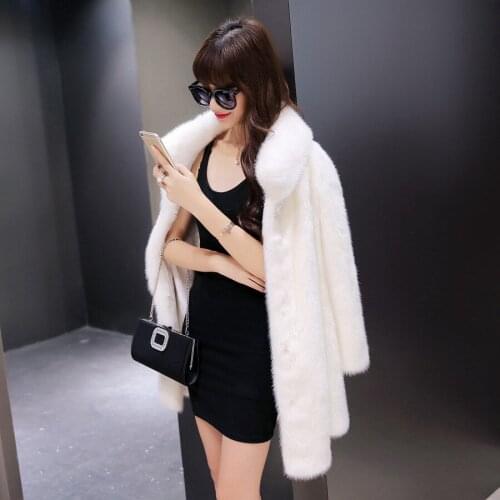 Mink coat female whole mink new style imitation fur womens long fur coat haining mink fur women fur coat women faux fur coat