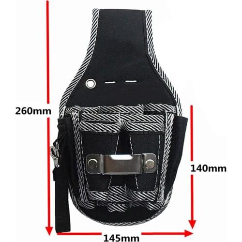 New 1Pc Polyester Fabric Electrician Waist Pocket Tool Stripe Pattern Belt Pouch Bag Screwdriver Utility Kit Holder Case