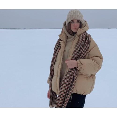 New 2020 Women Short Jacket Winter Thick Hooded Cotton Padded Coats Female Korean Loose Puffer Parkas Ladies Oversize Outwear