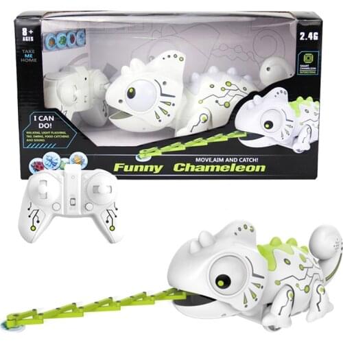 New Novelty R/C Remote Control Discoloration Dragon Animal Eating Insect by Tongue Funny Kid Toy Gift Dinosaur Robot Pet Unicorn
