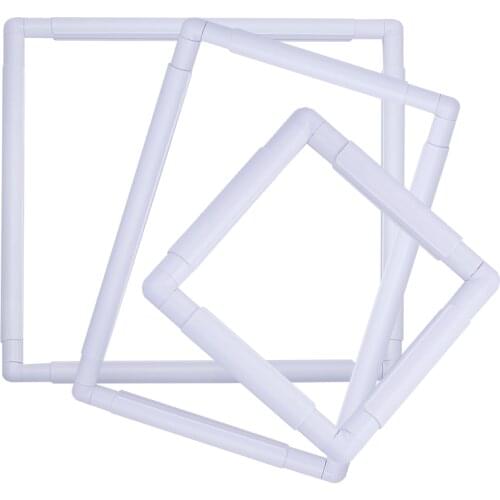 Imzay Embroidery Hoop 3 Sizes Hoops Cross Stitch Hoop Frame Sewing Hoop Square Plastic Embroidery Stitching Craft Tool