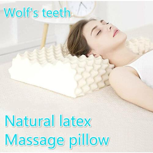 Neck Cervical Protective Spine Massage Remedial Body Pillows Thailand Pure Natural Latex Orthopedic Pillow 62X37CM