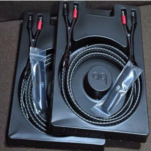 Pair Hi End audio speaker cable free update NEW 72V DBS 2 to 4 silver plated Banana plug original box