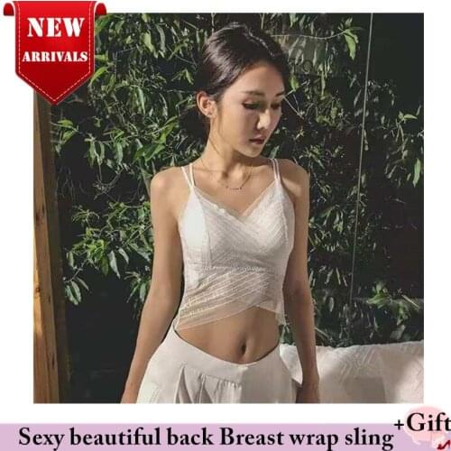 Sexy Breast wrap sling beautiful back chest anti-glare lace velcro adjustable easy wear underwear camisole Vest Thin Slim Sling