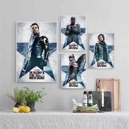 Marvel Hit American TV Series Superhero The Falcon and The Winter Soldier Prints Canvas Painting Art Poster Kid Room Home Decor