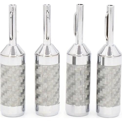 Preffair Hi-end loudspeaker cable Banana Jack High Quality Carbon Fiber Rhodium Plated Speaker Cable connetor Plug