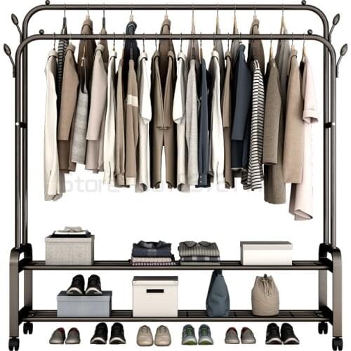 Simple wardrobe hanger wardrobe type clothes rack household large capacity iron shelf storage