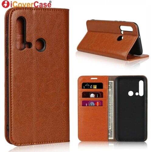 Luxury Genuine Leather Case for Huawei P20 lite (2019) Cover Flip Phone Bag Accessory for Huawei P20 lite 2019 Case Stand Wallet