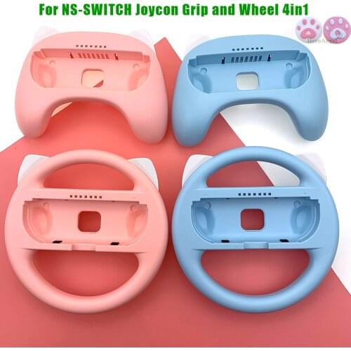 Pink Blue 2 Pair Joycon Game Steering Racing Handle Steer Wheel Holder for Nintend Switch Joy-Con Controller Gamepad Hand Grip
