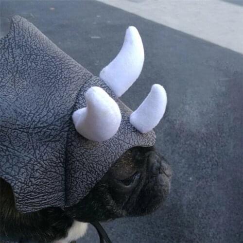 Small Pet Dog Cat Hat Cloth Leather Dinosaur Headgear Horn Adjustable Buckle Costume Festival Cosplay Funny New Style Fashion