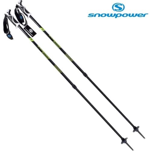 SNOWPOWER Extension Type Foldable Ski Snow Poles Foldable Crutch Resistant Tungsten-cobalt pole cane 105~130cm