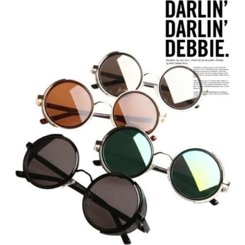 Sunglasse Cyber Goggles Steampunk 50s Round Glasses Vintage Retro Style Blinder